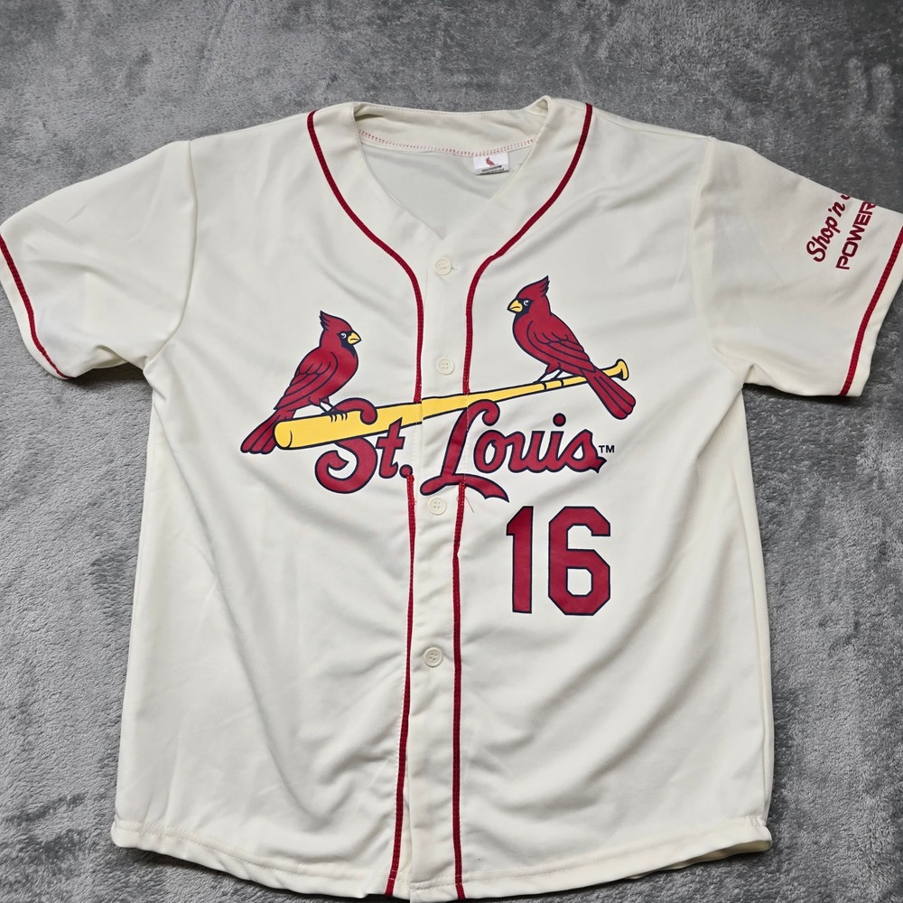 St Louis‎ Cardinals Wong Baseball Jersey Youth XL Red/White Logo Button Down